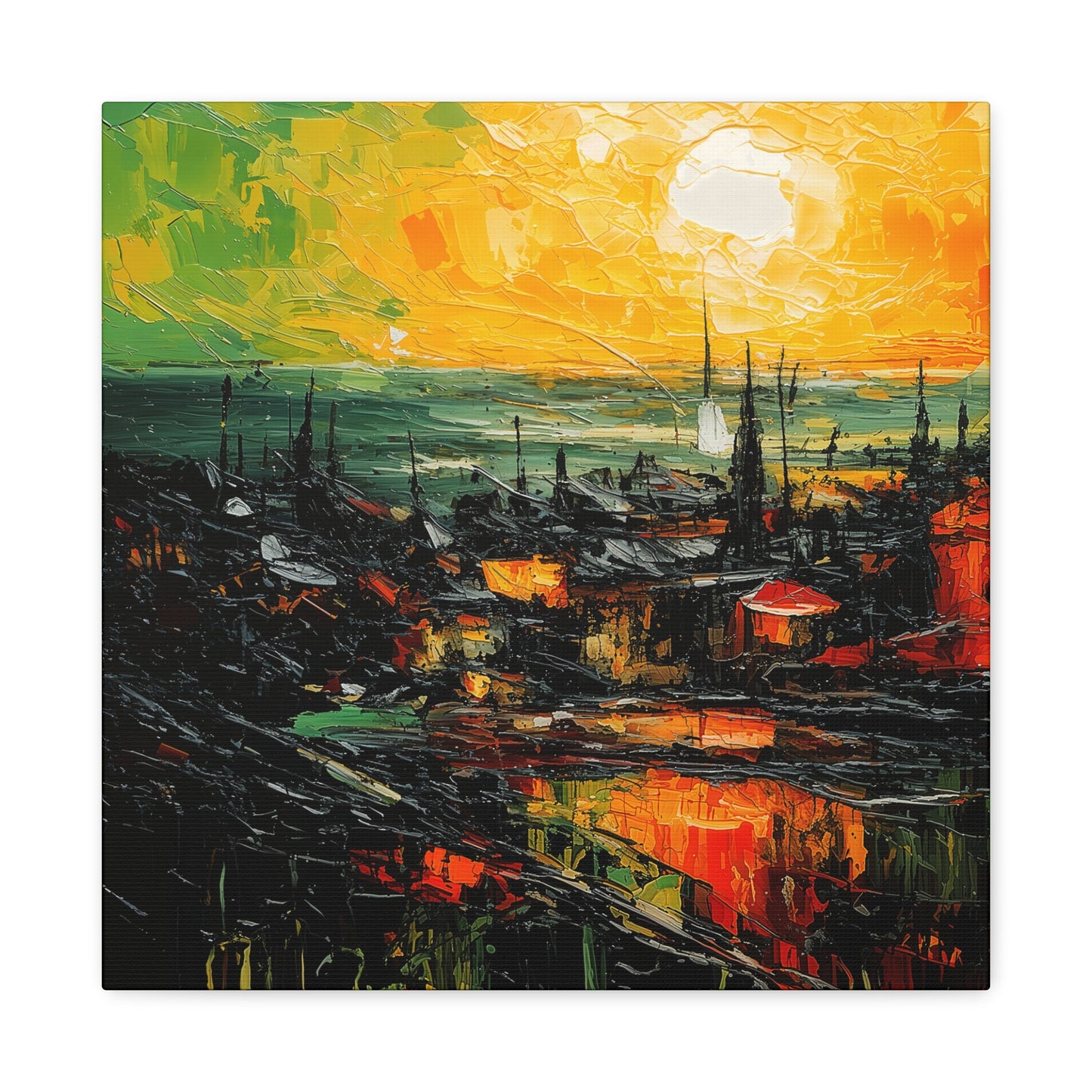 Haven - Abstract Townscape Scenery Canvas