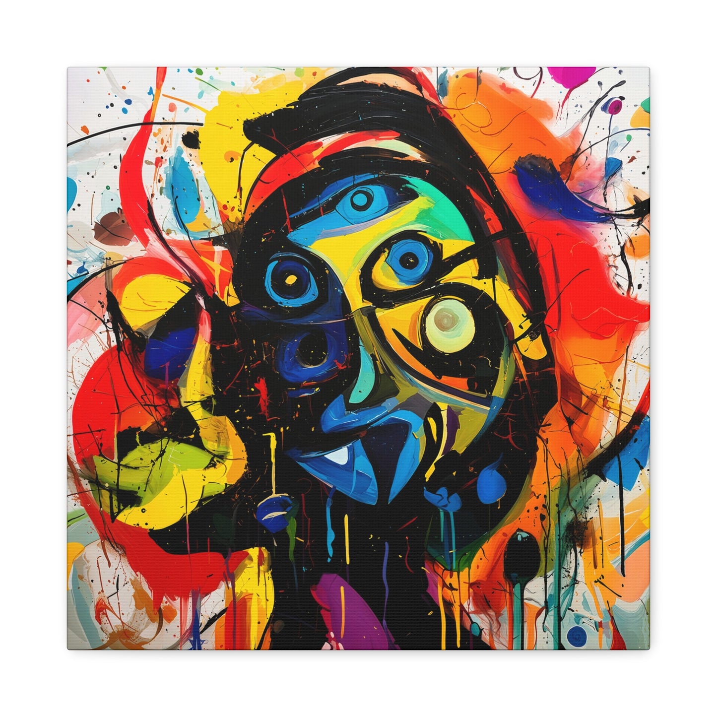 Colorful Smile - Abstract Expressionist Canvas Art