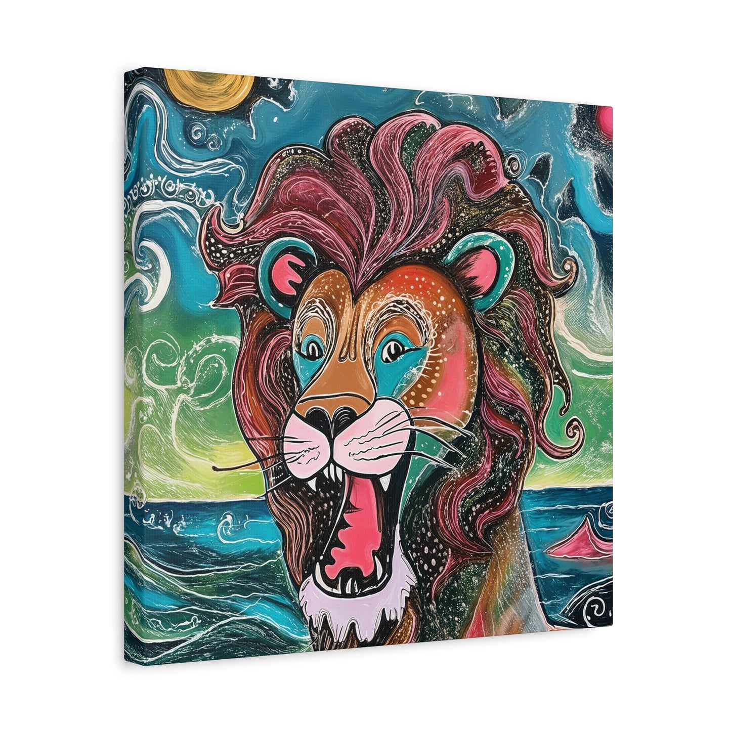 Roar - Playful Lion Canvas Art