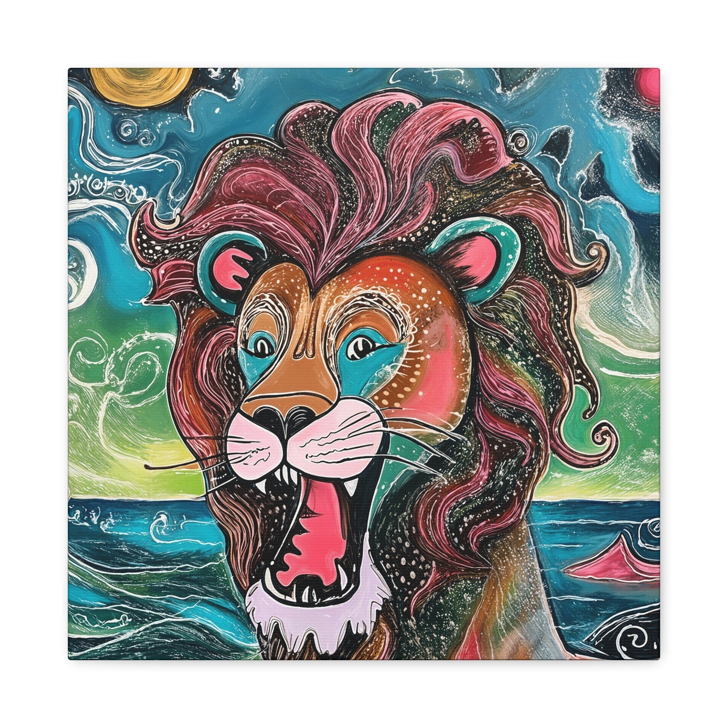 Roar - Playful Lion Canvas Art