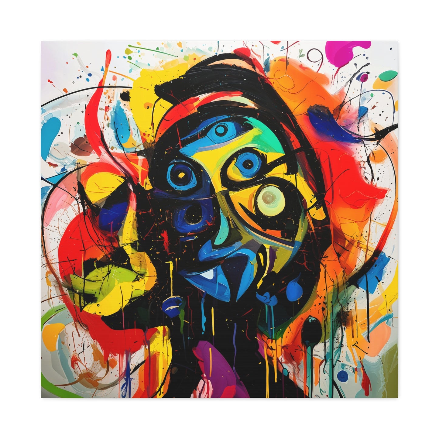 Colorful Smile - Abstract Expressionist Canvas Art