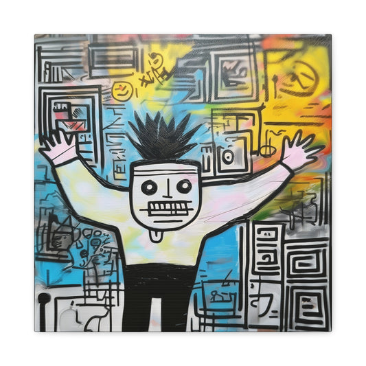 Ecstatic - Abstract Graffiti Character Canvas Wall Art