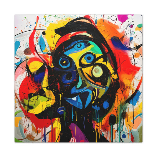 Colorful Smile - Abstract Expressionist Canvas Art