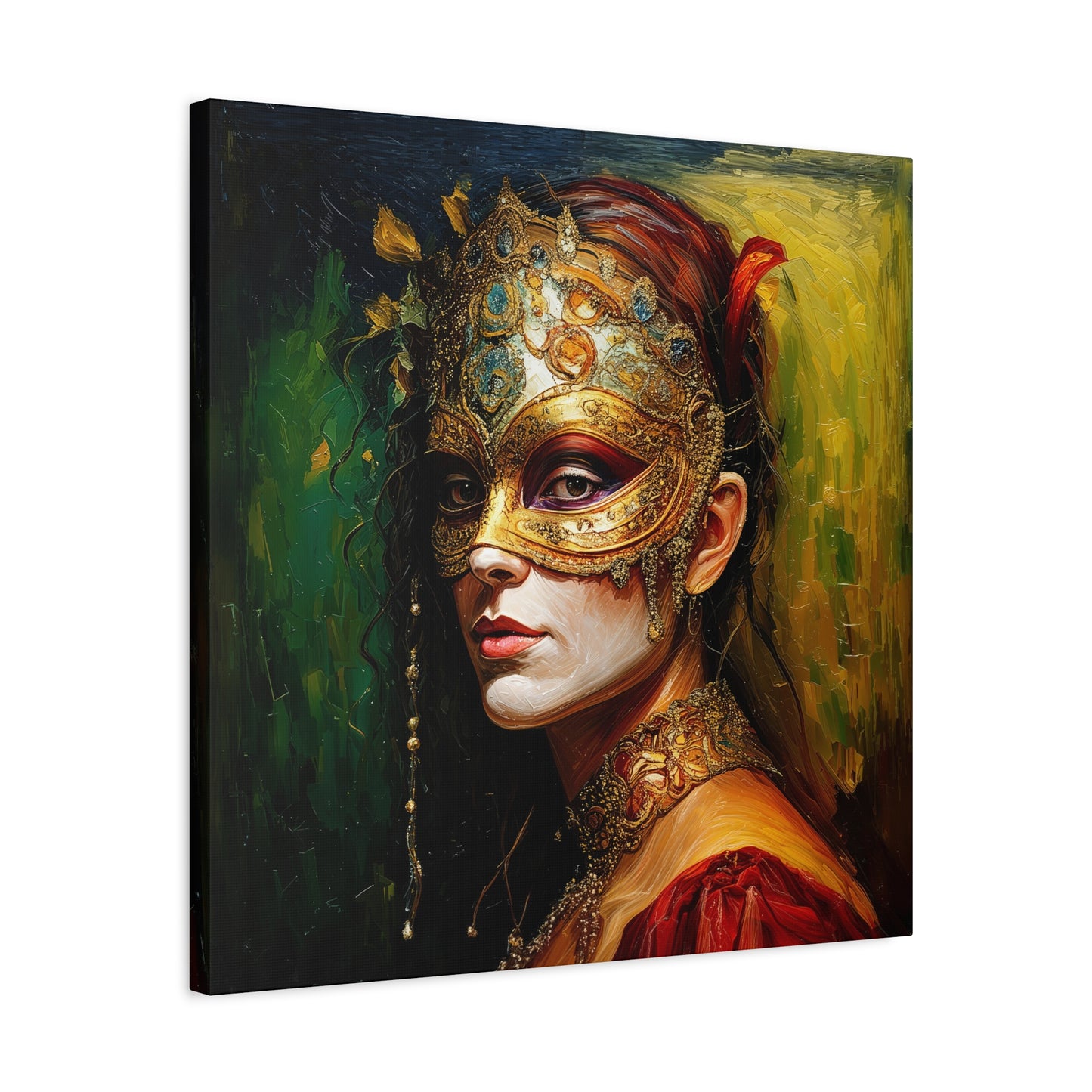 Masquerade - Elegant Masked Lady Portrait Canvas