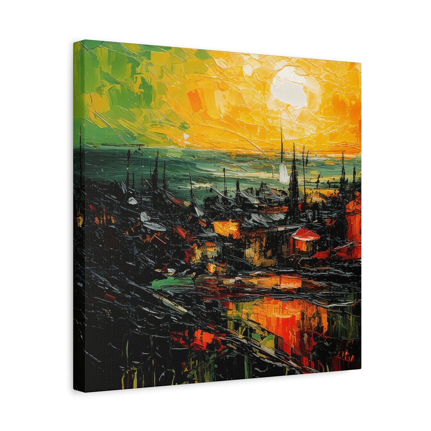 Haven - Abstract Townscape Scenery Canvas