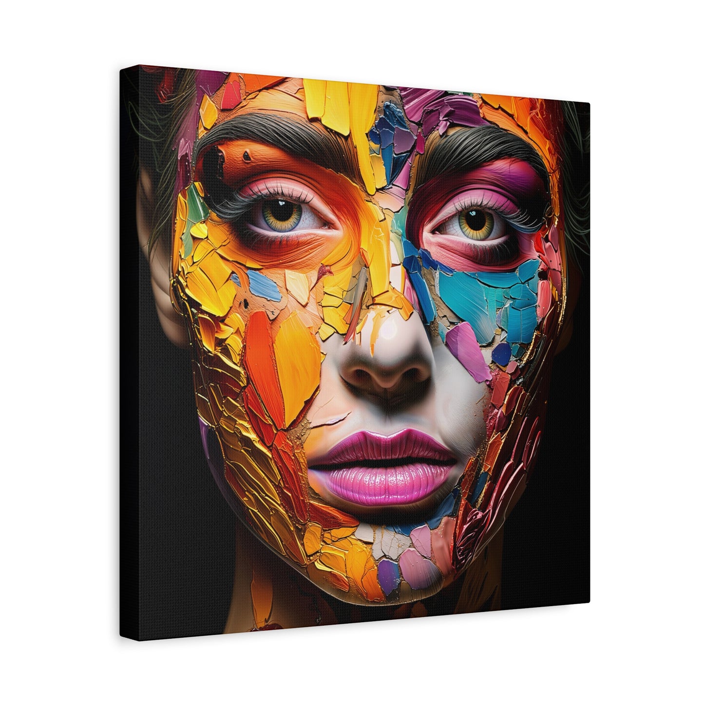 Fractures - Artistic Colorful Portrait Canvas Art 