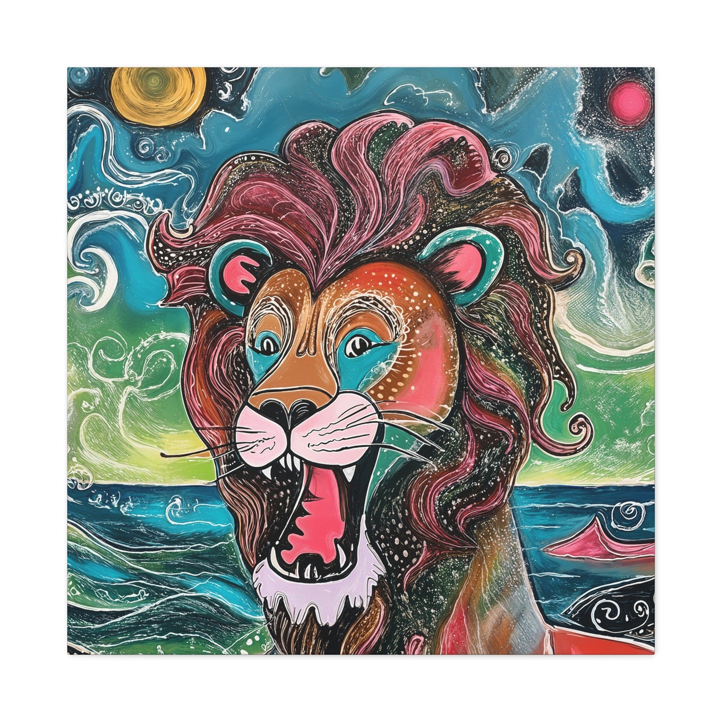 Roar - Playful Lion Canvas Art