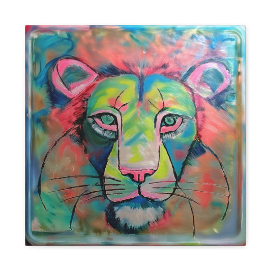 I Had a Vision - Vibrant Abstract Dreamlike Lion Canvas