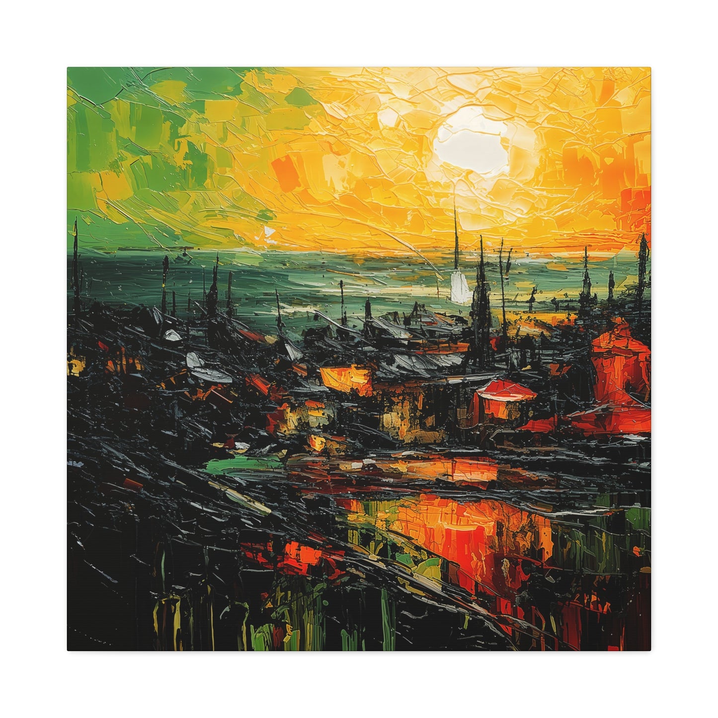 Haven - Abstract Townscape Scenery Canvas