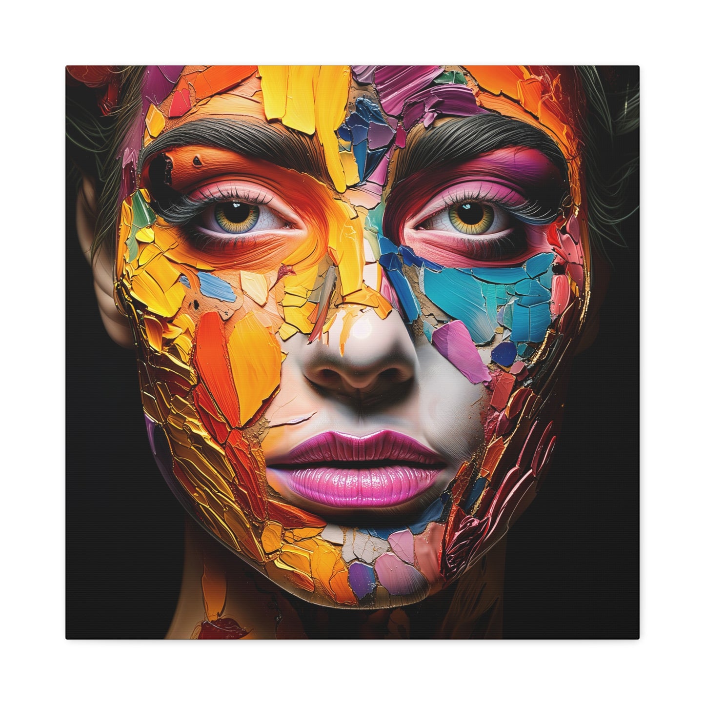 Fractures - Artistic Colorful Portrait Canvas Art 