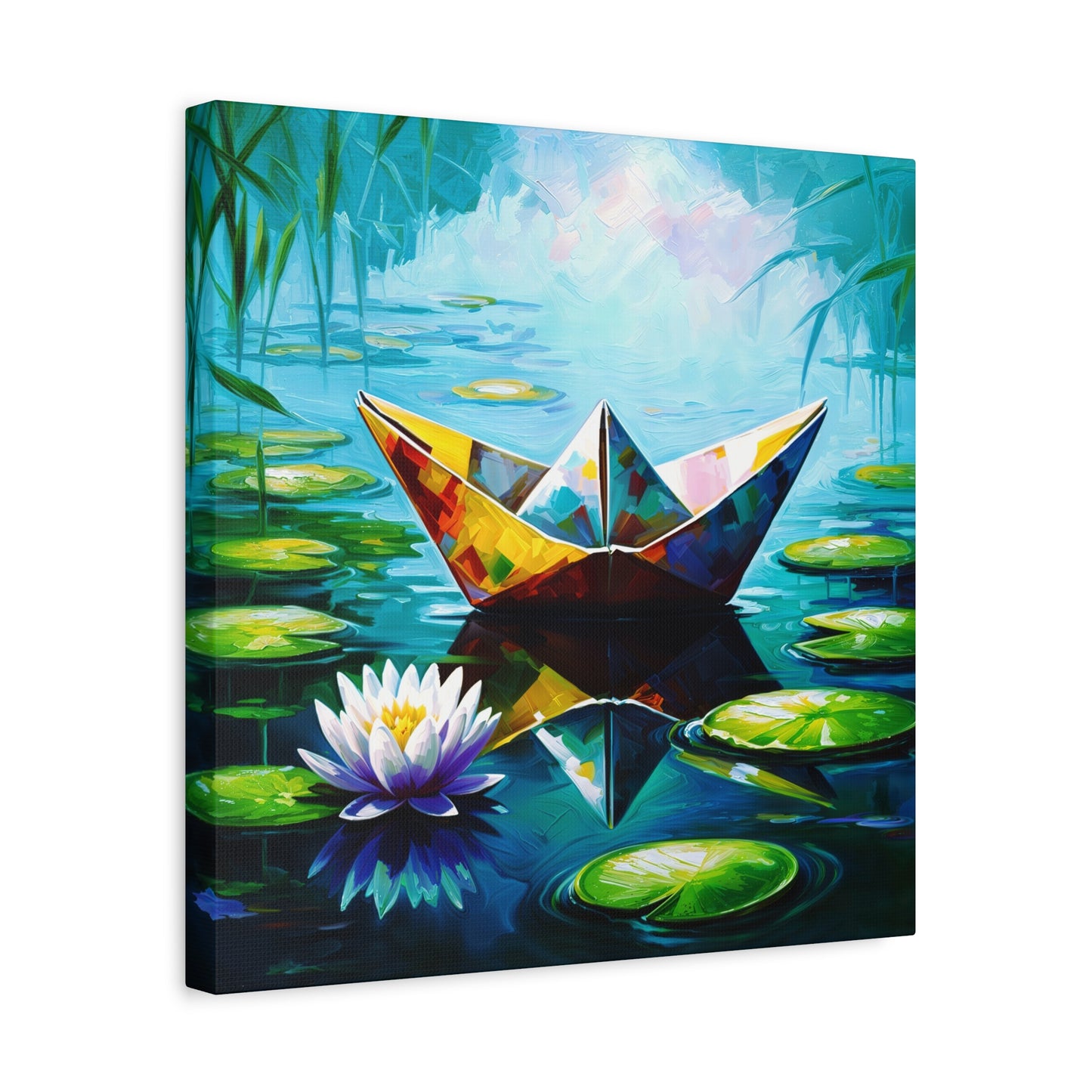 Paper Dreams - Serene Abstract Pond Artwork