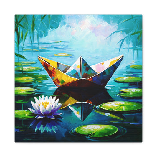 Paper Dreams - Serene Abstract Pond Artwork