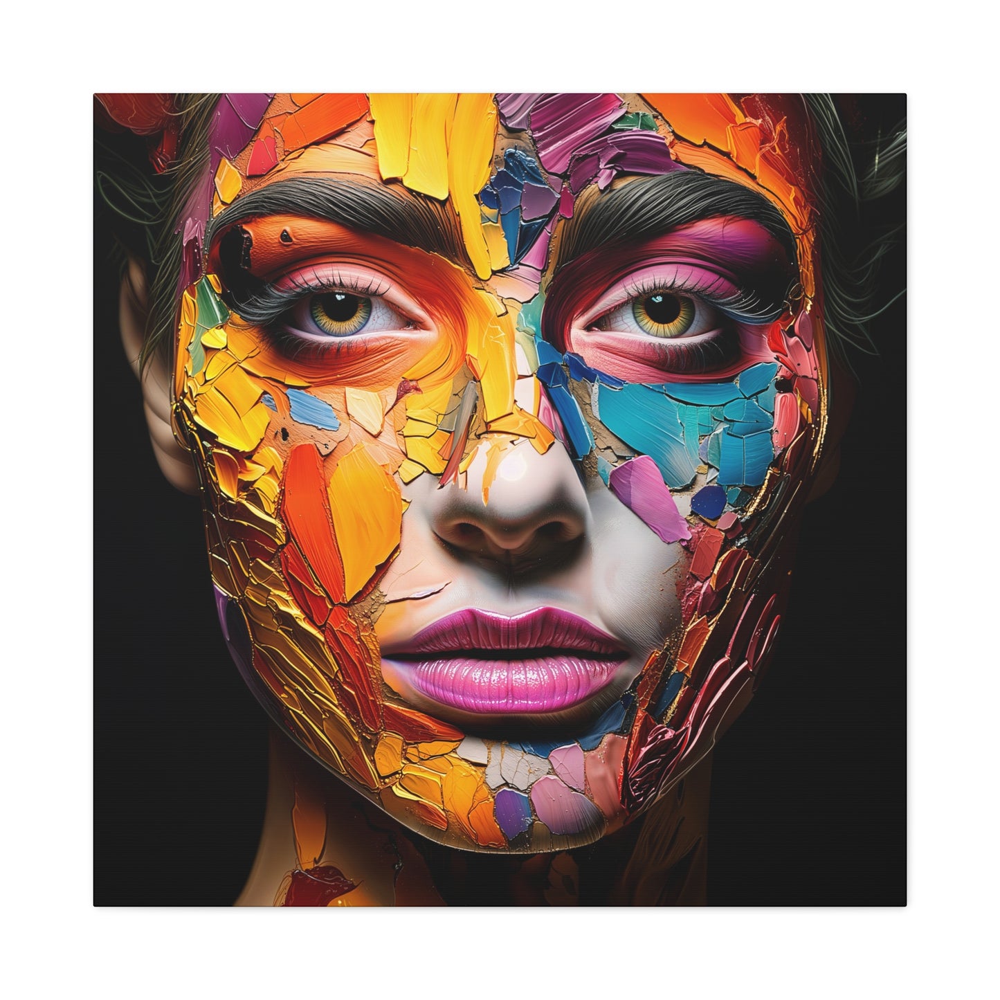 Fractures - Artistic Colorful Portrait Canvas Art 