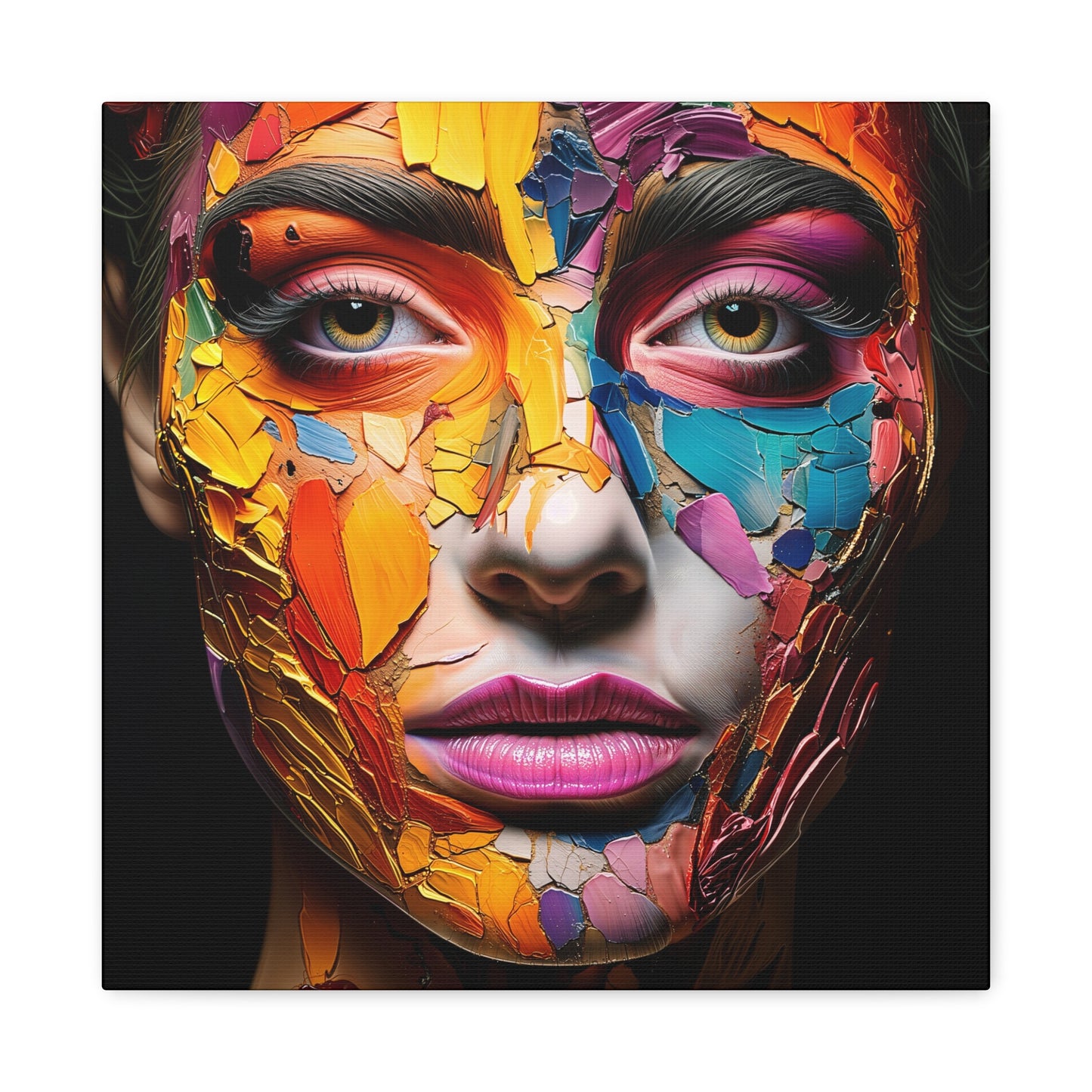 Fractures - Artistic Colorful Portrait Canvas Art 