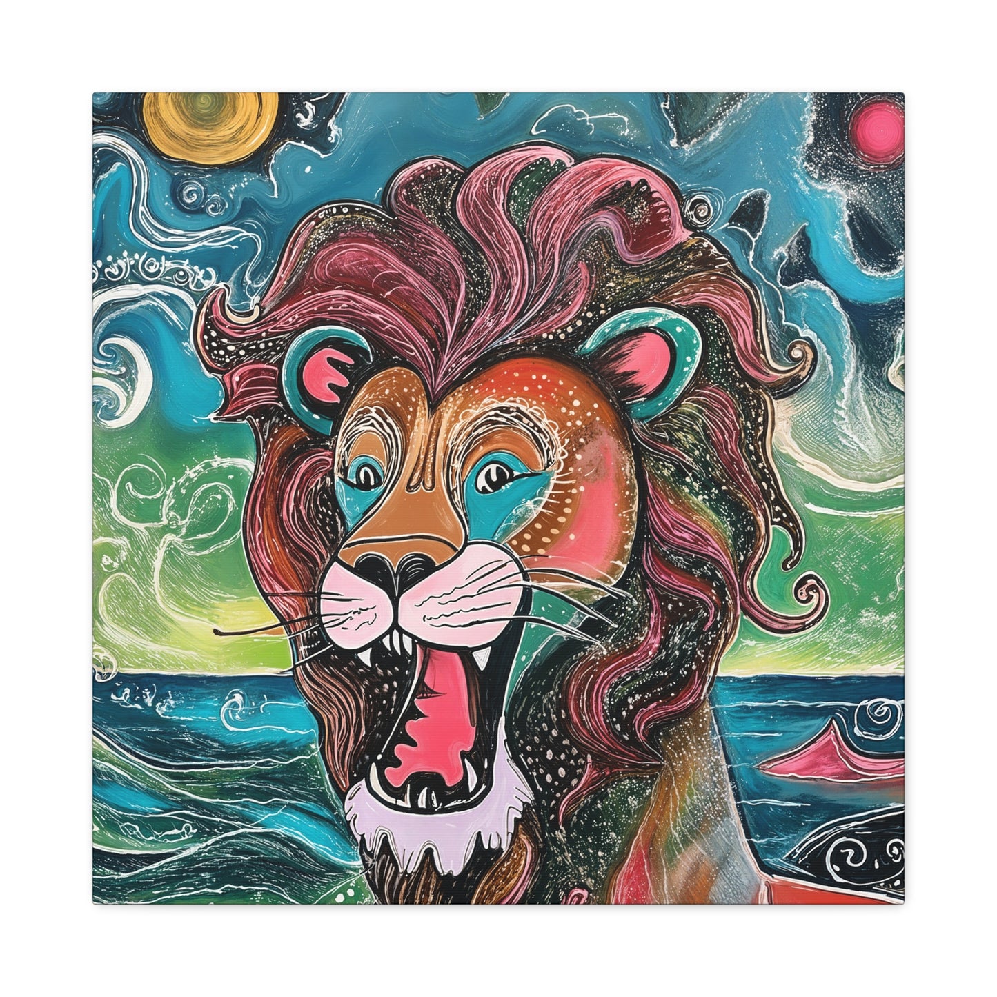 Roar - Playful Lion Canvas Art