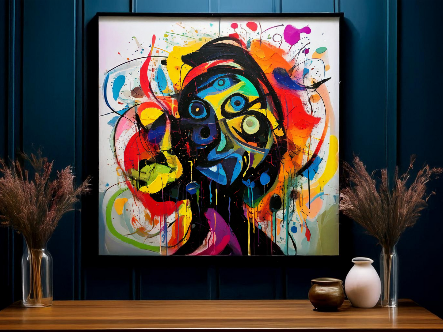 Colorful Smile - Abstract Expressionist Canvas Art