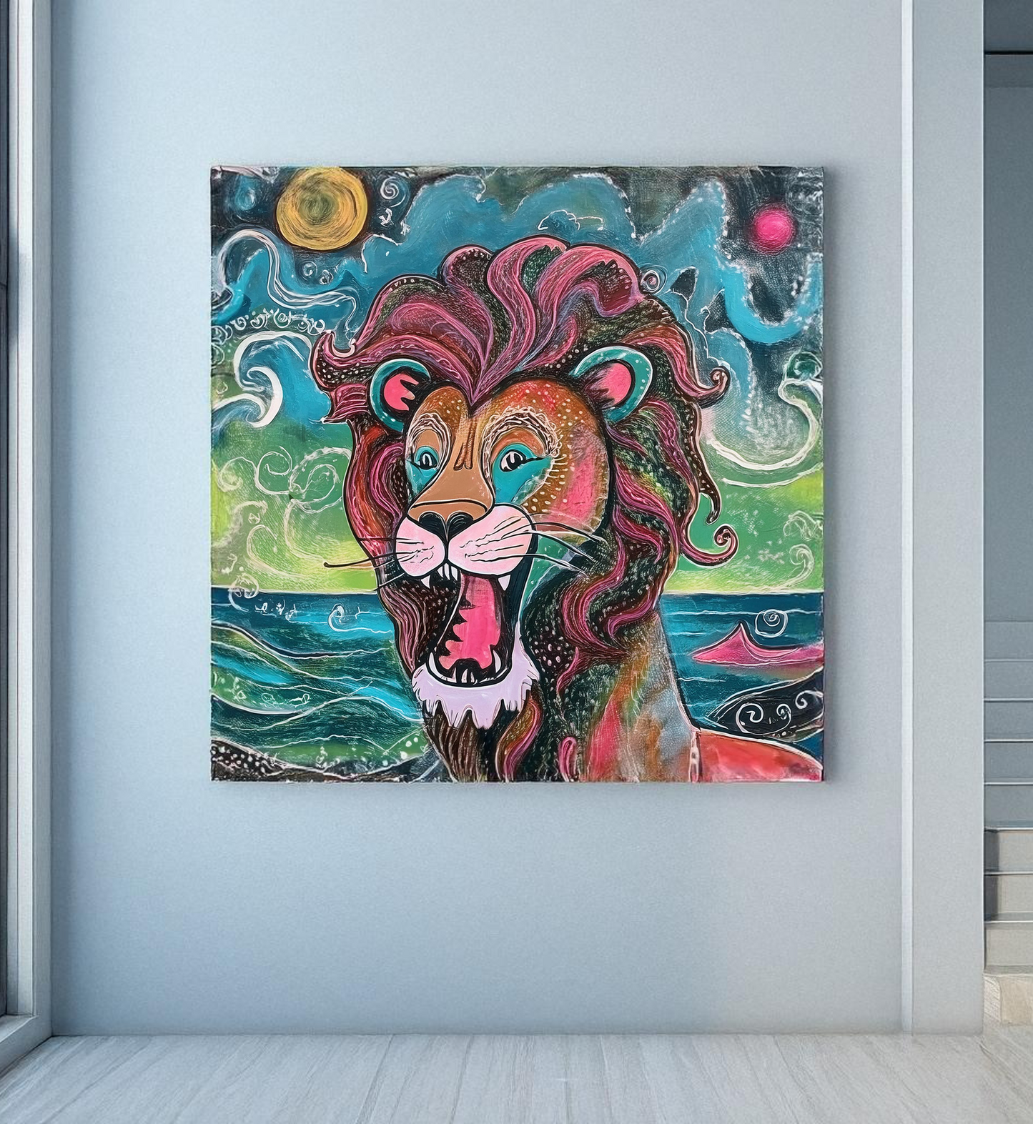 Roar - Playful Lion Canvas Art