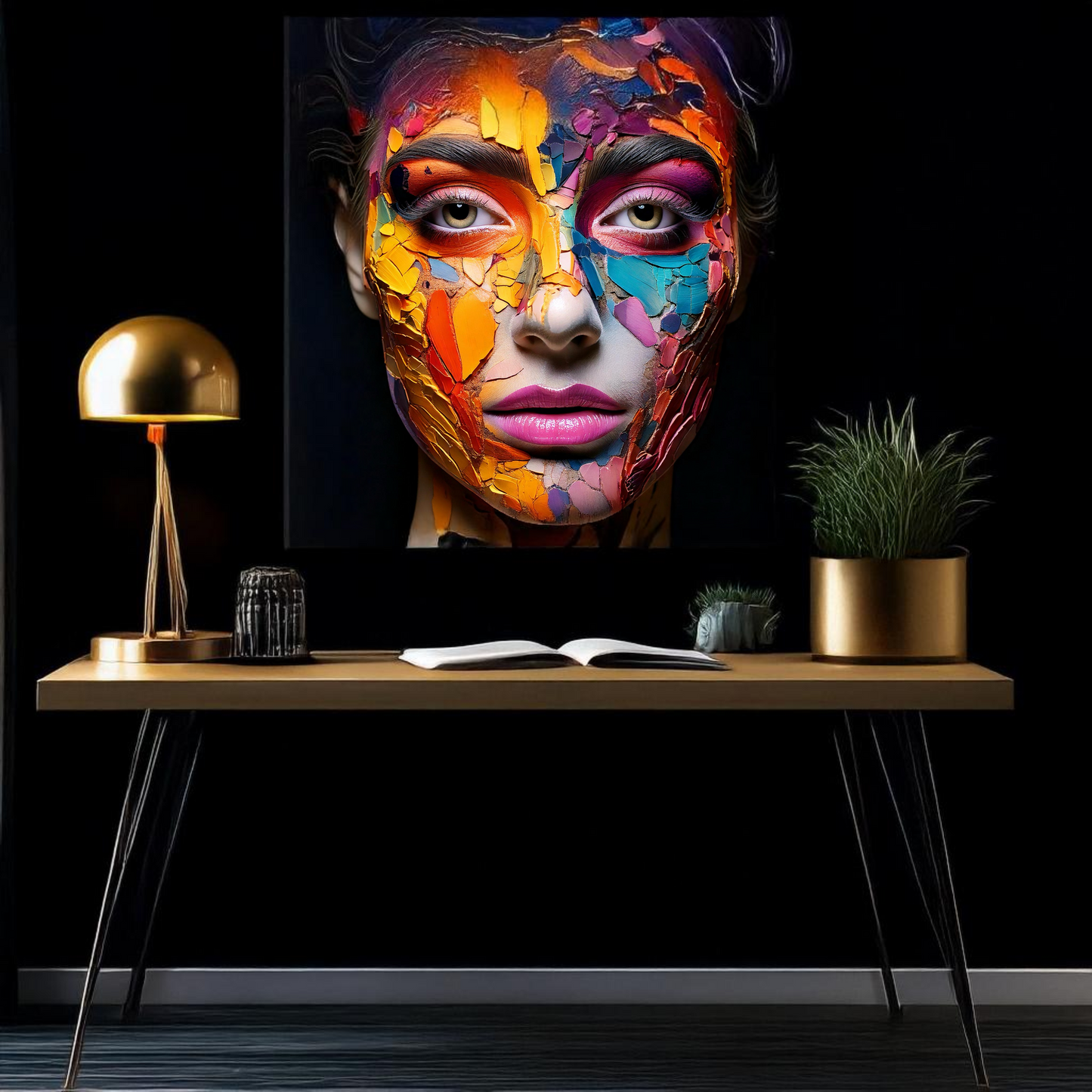 Fractures - Artistic Colorful Portrait Canvas Art 