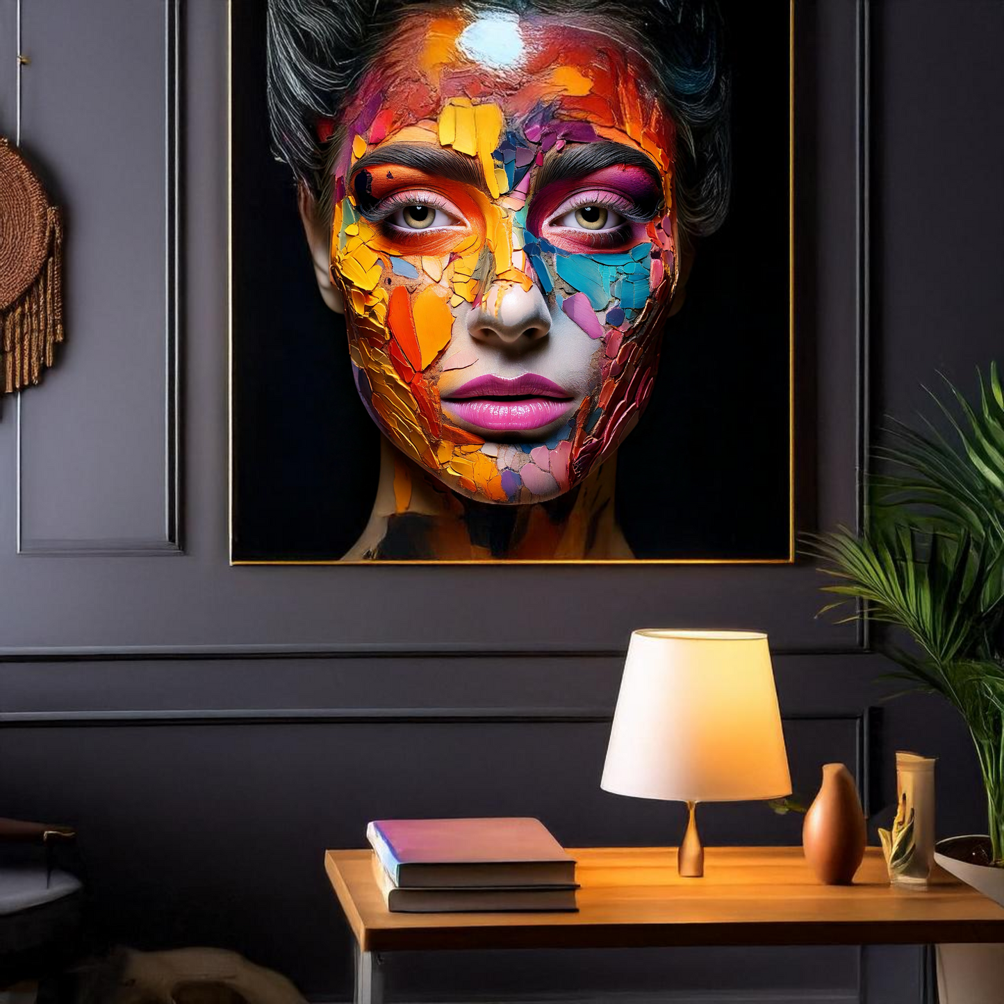 Fractures - Artistic Colorful Portrait Canvas Art 