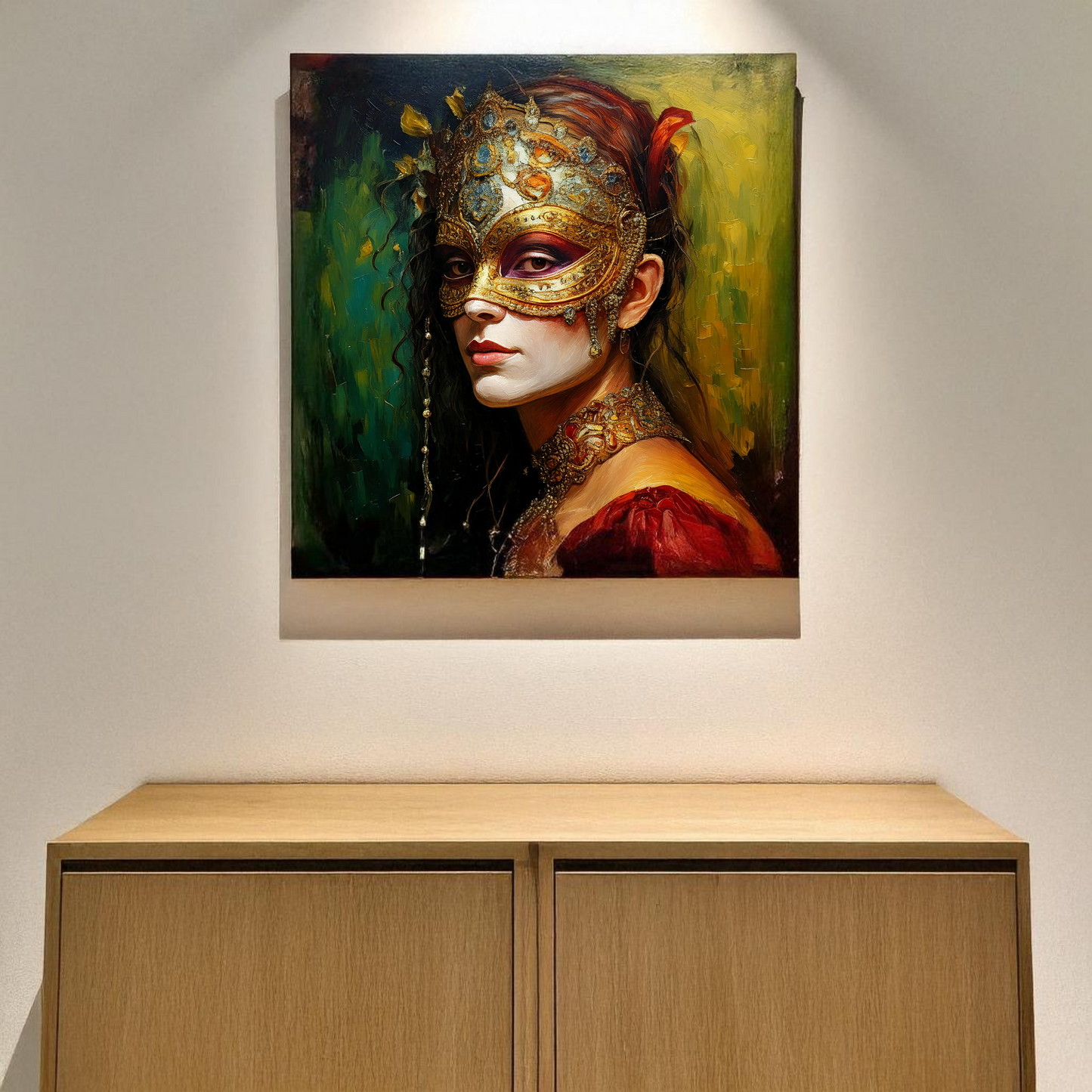 Masquerade - Elegant Masked Lady Portrait Canvas