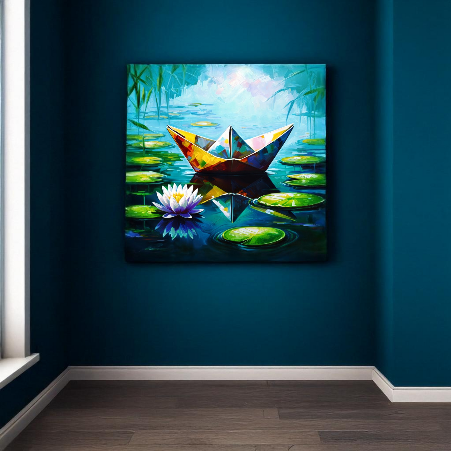 Paper Dreams - Serene Abstract Pond Artwork